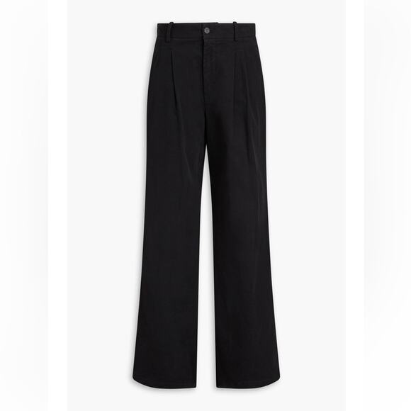 Nili Lotan Black flavor stretch cotton Wide-Leg Pants 6 - Picture 2 of 5